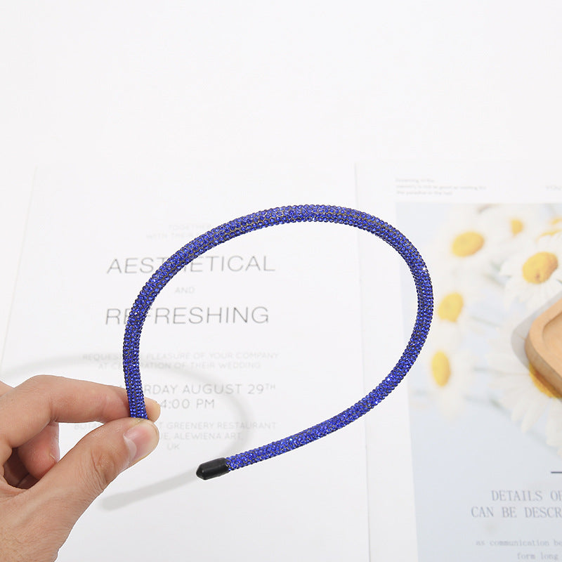 Wholesale Simple Thin Edge Fully Drilled Hair Hoops